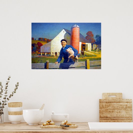 Portrait eines Bauern NC Wyeth 1943 Poster (Küche)