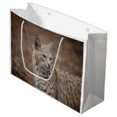 Portrait eines Bobcat Große Geschenktüte (Vorderseite Schrägansicht)
