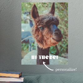 Portrait eines braunen Alpakas Poster