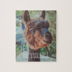 Portrait eines braunen Alpakas Puzzle