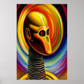 Portrait eines coolen gelben Roboters | Art der AI Poster (Vorne)