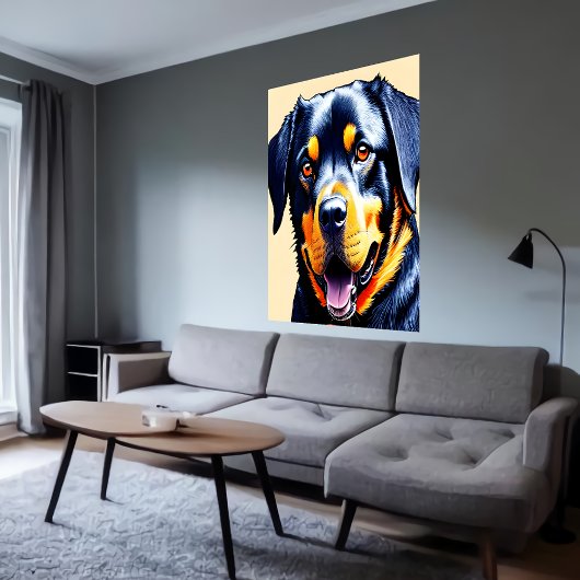 Portrait eines coolen Rottweilers | Art der AI Poster