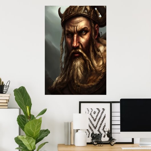 Portrait eines dänischen Besuchs | AI Art Poster (Heimbüro)