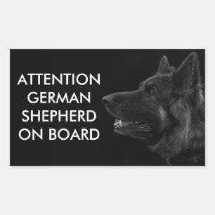 Portrait eines deutschen Schäferhundes Rechteckiger Aufkleber