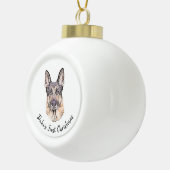 Portrait eines deutschen Schäferhunds Sketched Art Keramik Kugel-Ornament (Rechts)