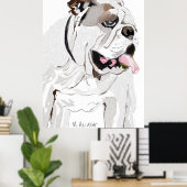 Portrait eines englischen Bulldoggen Poster (Heimbüro)