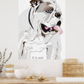 Portrait eines englischen Bulldoggen Poster (Küche)