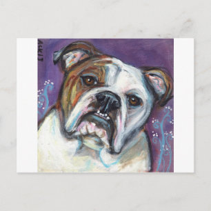 Portrait eines englischen Bulldoggen Postkarte