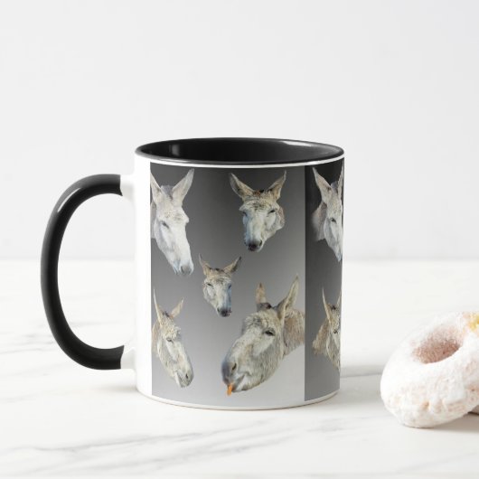 Portrait eines Esels, Tasse (Mit Donut)