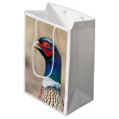 Portrait eines Fasans Mittlere Geschenktüte (Rückseite Schrägansicht)