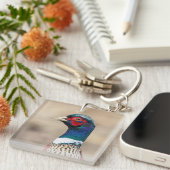 Portrait eines Fasans Schlüsselanhänger (Vorderseite rechts)