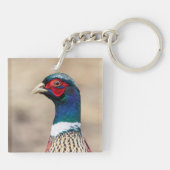 Portrait eines Fasans Schlüsselanhänger (Rückseite)