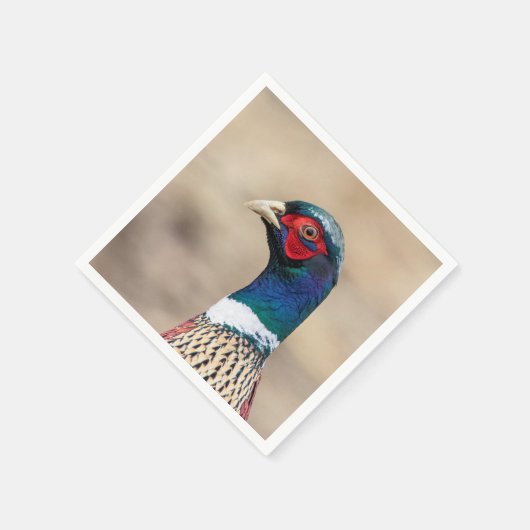 Portrait eines Fasans Serviette (Ecke)