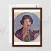 Portrait eines Girl Tondo Postkarte (Vorne/Hinten)