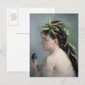 Portrait eines Girls mit Sparrow Postkarte (Vorne/Hinten)