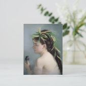 Portrait eines Girls mit Sparrow Postkarte (Stehend Vorderseite)