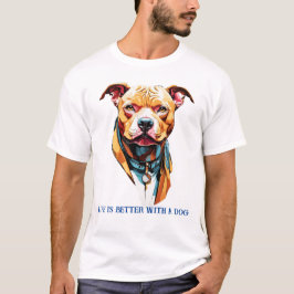 Portrait eines Hundes in Aquarelltechnik T-Shirt