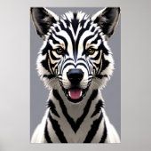 Portrait eines Hundes mit Zebrastreifen | Art der  Poster (Vorne)