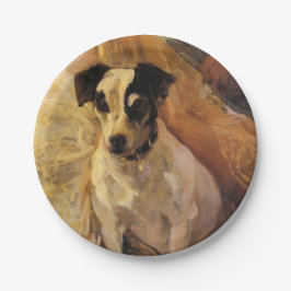 Portrait eines Jacks Russell Dog (Tierart) Pappteller