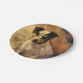 Portrait eines Jacks Russell Dog (Tierart) Pappteller (Schrägansicht)