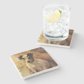 Portrait eines Jacks Russell Dog (Tierart) Steinuntersetzer (Seitenansicht)