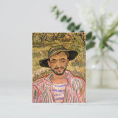 Portrait eines jungen Bauern, Van Gogh Fine Art Postkarte (Stehend Vorderseite)