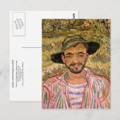 Portrait eines jungen Bauern, Van Gogh Fine Art Postkarte (Vorne/Hinten)