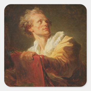 Portrait eines jungen Künstlers Quadratischer Aufkleber
