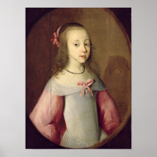 Portrait eines jungen Mädchens, 1651 Poster