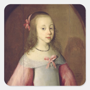 Portrait eines jungen Mädchens, 1651 Quadratischer Aufkleber