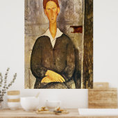Portrait eines jungen Mannes - Amedeo Modigliani Poster (Küche)