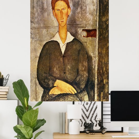 Portrait eines jungen Mannes - Amedeo Modigliani Poster (Heimbüro)