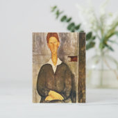 Portrait eines jungen Mannes - Amedeo Modigliani Postkarte (Stehend Vorderseite)