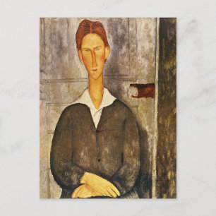 Portrait eines jungen Mannes - Amedeo Modigliani Postkarte