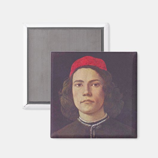 Portrait eines jungen Mannes Magnet (Vorderseite/Rückseite)