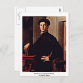 Portrait eines jungen Mannes mit Buch Postkarte (Vorne/Hinten)