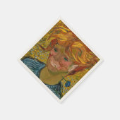 Portrait eines jungen Mannes mit Cornflower, Van G Serviette (Ecke)