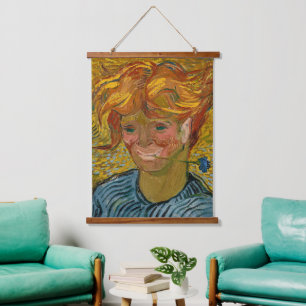 Portrait eines jungen Mannes mit Cornflower, Van G Wandteppich Mit Holzrahmen
