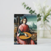Portrait eines jungen Mannes mit einer Lute Postkarte (Stehend Vorderseite)