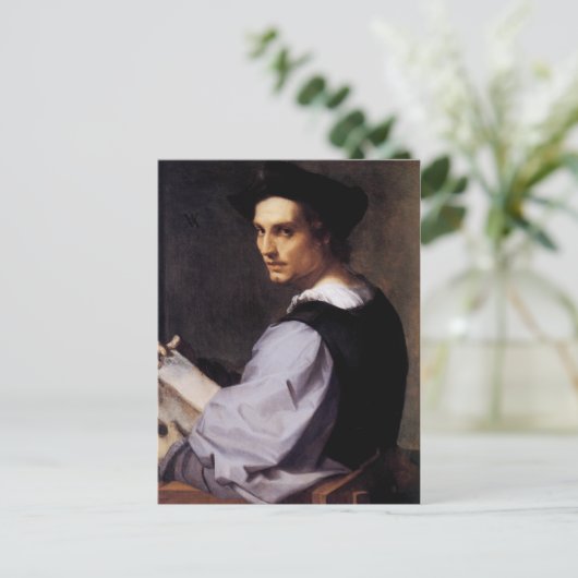 Portrait eines jungen Mannes Postkarte (Stehend Vorderseite)