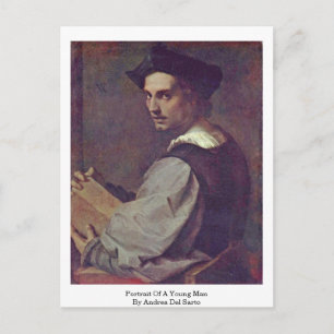 Portrait eines jungen Mannes von Andrea del Sarto Postkarte