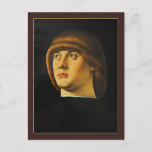 Portrait eines jungen Mannes von Jacometto Venezia Postkarte