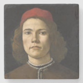 Portrait eines jungen Mannes (von Sandro Botticell Steinuntersetzer (Vorderseite)