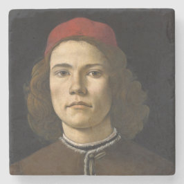 Portrait eines jungen Mannes (von Sandro Botticell Steinuntersetzer