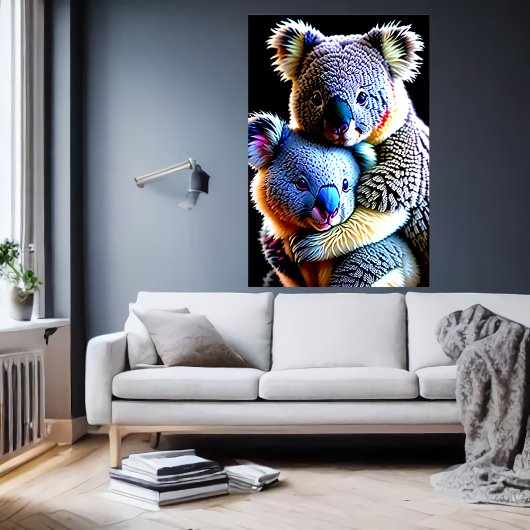 Portrait eines Koala-Kindes und einer Mutter | Art Poster