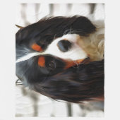 Portrait eines Königs Charles Cavalier Spaniel Fleecedecke (Vorderseite)