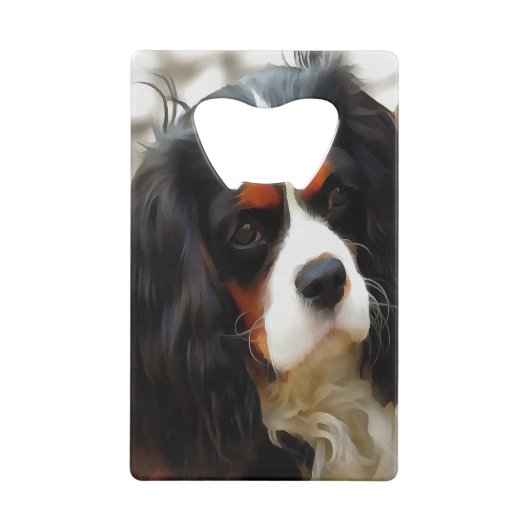 Portrait eines Königs Charles Cavalier Spaniel Geldbeutel Flaschenöffner (Rückseite)