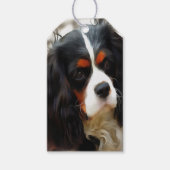 Portrait eines Königs Charles Cavalier Spaniel Geschenkanhänger (Vorderseite)