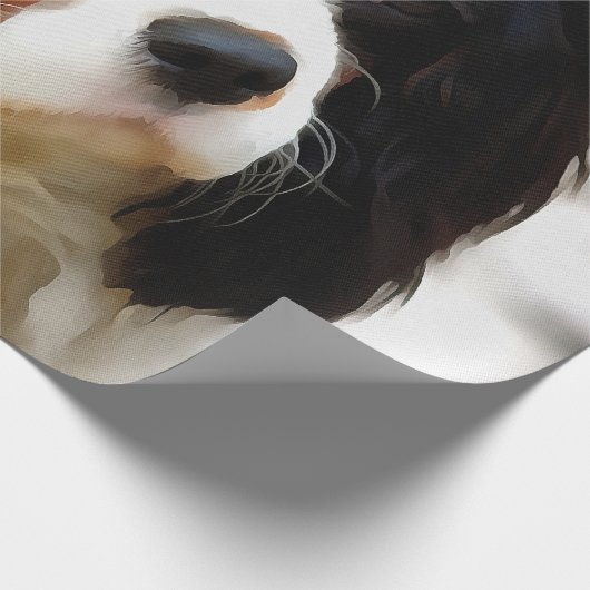 Portrait eines Königs Charles Cavalier Spaniel Geschenkpapier (Ecke)