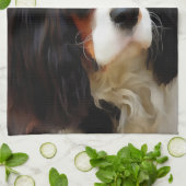 Portrait eines Königs Charles Cavalier Spaniel Geschirrtuch (Gefaltet)